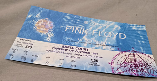 Pink floyd unused ticket earls - unused,