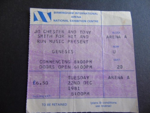 Genesis concert ticket stubs - concert,