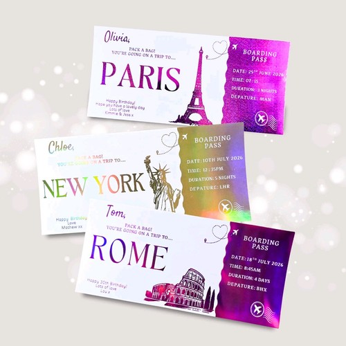 Personalised holiday ticket - holiday,