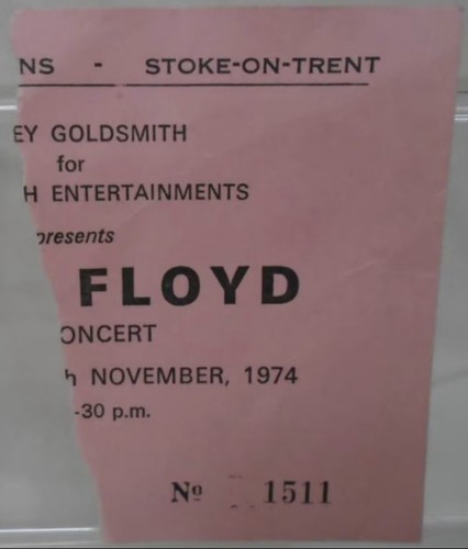 Vintage pink floyd ticket stub - floyd,