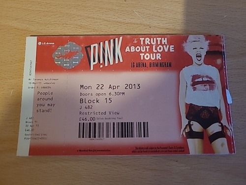 Pink unused ticket stub - pink,