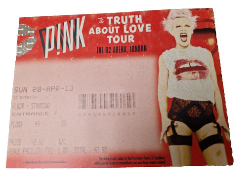 Pink ticket stub - pink,